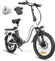 E-Bike City E-Bikes & E-Hollandräder Elektrofahrrad , 12Ah herausnehmbarer Akku Range 40-120 km ebike, 7-Gang-Al E-Bike Klappräder Weiss