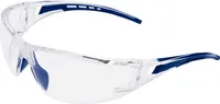 PRO FIT Schutzbrille Racer 2.0 – Arbeitsbrille mit klarer Scheibe, Beschlagfreie Sicherheitsbrille, weicher Nasenbügel & Druckschutz, UV-Schutz - Blau