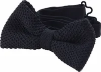 DonDon® Herren Strick Fliege gebunden und längenverstellbar 11 x 6 cm schwarz