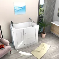 Sitzwanne Whirlpool Badewanne mit Tür S08WP-B-L 110x68cm
