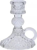 Glas-Kerzenhalter mit Henkel 10,5 cm für Stabkerzen 4er Set