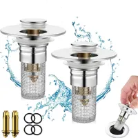 WaterJake Pop-Up Ablaufventil,Ablaufventil für Waschbecken Abflussventil mit Sieb für Abflusslöcher von Waschbecken und Badewannen (2 Stück)