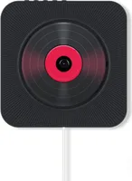 ZELURXX Wandmontierter Bluetooth CD Player, Multifunktionaler Player, USB Buchse, FM, drahtlose Fernbedienung, Kabelzugschalter, 18,9 x 18,9 x 3,7 cm
