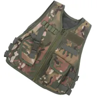 Dětská maskáčová vesta s mnoha kapsami pro venkovní boj s lovnou zvěří (CP Camouflage L)