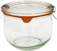 9 Weck Gläser 580ml 1/2L Sturzglas Deckel Gummi Klammer Einmachglas Einweckglas 