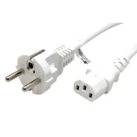 GOOBAY Kabel síťový, CEE 7/7(M) - IEC320 C13, s přímou vidlicí, 1,5m, bílý (19.92.0010)