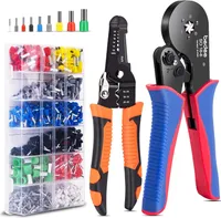 Crimpzangen Set, 1200 Einzeldraht und Doppeldraht Crimpzangen-Set, Crimpzange 0.08-16mm² Set für Isolierte Unisolierte Crimpverbinder