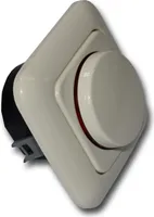 Busch Jäger LED Dimmer Komplettset Typ: 6523U-102 mit 1fach Rahmen in DURO2000 cremeweiß und Dimmerscheibe passend zum Dimmer (2115-212)