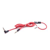 vhbw RemoteTalk Audio Kabel kompatibel mit Beats by Dr. Dre Kopfhörer mit Inline-Mikrofon, 3.5mm Klinke, Aux-Kabel, Klinkenkabel, Kopfhörerkabel, Rot-Schwarz
