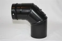 Ofenrohr / Rauchrohr für Pelletofen Bogen 90° Ø80mm mit Tür