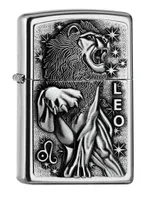 ZIPPO Feuerzeuge Feuerzeug Leo Emblem Brushed Crome Größe