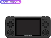 ANBERNIC Přenosná herní konzole, 3,5palcová obrazovka IPS | RK3326 Quad-Core 1,5 GHz | Duální 3D joysticky | Podporuje TF Extend 256 GB | Se sluchátky 3,5 mm, černá