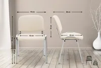 CLP Stuhl Ken Chrom Kunstleder stapelbar und mit modernem Design,creme