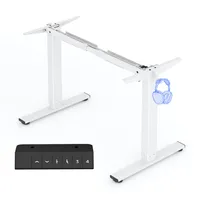 FlexiSpot Höhenverstellbarer Schreibtisch Gestell mit 2 Haken und Höhenmemory-Funktion&LED-Höhenanzeige,Elektrisch höhenverstellbare Tischbeine (Weiß）