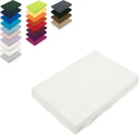 Topper Jersey Spannbettlaken 180 x 200 cm Weiß