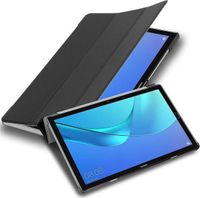 Cadorabo Puzdro na tablet Huawei MediaPad M5 LITE 10 (10,1'' palca) v saténovej čiernej farbe Ultra tenké ochranné puzdro v štýle knihy s funkciou automatického budenia a stojanom z umelej kože