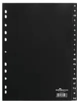 DURABLE Register A4 20-tlg. A-Z geprägt PP, 616801 schwarz