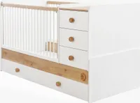 Dětská postýlka Cilek NATURA BABY XL bílá / přírodní, matrace:bez matrace