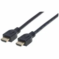 Manhattan 353922 91,44 cm HDMI AV-Kabel für Blu-ray-Player, Spielkonsole, Stereo-Receiver, PC, Audio-/Video-Gerät - Zweiter Anschluss: 1 x 19-pin HDMI Digital Audio/Video - Male - 18 Gbit/s - Unterstützt bis zu3840 x 2160 - Abschirmung - Golden Beschichteter Kontakt - CL3 - 30 AWG - Schwarz