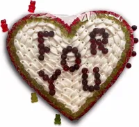 Handgemachte Fruchtgummi Torte “Herz For You”