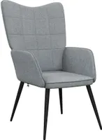 vidaXL Relaxační křeslo s taburetem Světle šedá tkanina