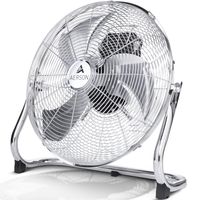 Podlahový ventilátor AERSON 40cm chrómový veterný stroj 75W stolný ventilátor ventilátor na podstavci