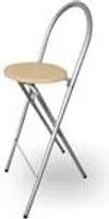 Barhocker Bill klappbar 73,5 cm – Stahl Silber, Sitz Buche
