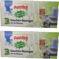 2 x Schwamm Geschirr-Reiniger 3er-Set mit Griffleiste