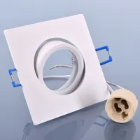 10x MAXKOMFORT Einbaustrahler IP20 mit GU10 Fassung Eckig weiß schwenkbar Einbauspot Einbauleuchte Rahmen Rostfrei Deckenspot Strahler Spot 5104-WH