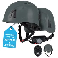PRO FIT Arbeitsschutzhelm D!-Rock – Robuster Schutzhelm, Sicherheitshelm, Belüfteter Bauhelm, Anpassbares Kopfband & Kinnriemen - Anthrazit