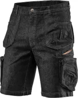 NEO TOOLS Schwarz Kurze - Denim Arbeitshose - Sicherheitshose Schutzhose Arbeitsbekleidung Sommer - Gr. XS