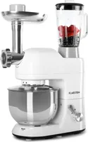 Klarstein Knetmaschine Küchenmaschine mit Fleischwolf, 2000W Teigmaschine Klein, 6 Stufen, Schneebesen Rühr- & Knethaken, Planetenrührwerk, Rührmaschine mit Mixer, Küchenmaschinen mit 5L Schüssel