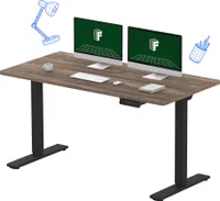 FLEXISPOT Höhenverstellbarer Schreibtisch 140x70cm-mit 2 starken Motoren-Stabiler Schreibtisch Höhenverstellbar Elektrisch-mit Memory-Funktion braun