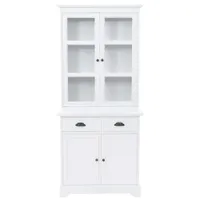 vidaXL Vitrína so 4 dvierkami z MDF a borovicového dreva 80x40x180 cm