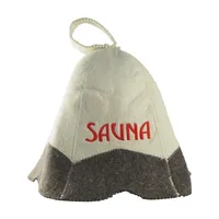 Saunahut mit Stickerei SAUNA aus Filz (Filzkappe, Saunamütze)