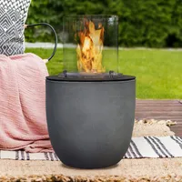 muenkel design Vagos [Ethanol Feuerstelle für den Innen- und Außenbereich]: Beton, grau - ohne Schutzhülle