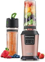 SENCOR SBL 7175RS Automatický mixér na Smoothie, 2 láhve vyrobené z  TRITANU, příkon 800 W, 2 programy 45 / 60 sekund, 6 nerez nožů potažených Titanem, vakuovací víčko