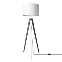 Tischleuchte Dreibein Nachttischlampe Stehlampe E27 Stoff Lampenschirm Uni