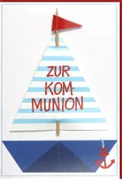 Kommunion - Karte mit Umschlag - Segelschiffchen