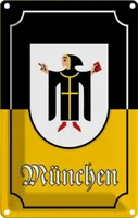 vianmo Kovový nápis 12x18 cm München Stadtwappen Bayern