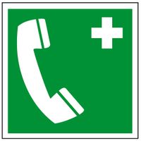 Dreifke® Schild I Rettungszeichen Notruftelefon, Kunststoff, 200x200mm, ASR A1.3, DIN EN ISO 7010 E004