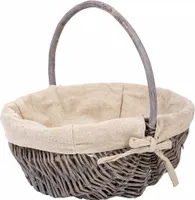 WANDERLUST DECO Grau gefütterter Weidenkorb 25x20x20h cm