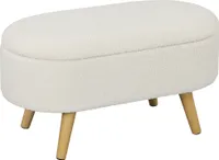 HOMCOM Sitzbank mit Stauraum, Polsterbank mit Deckel, Bettbank mit Teddysamtoptik, für Flur Schlafzimmer Wohnzimmer, Holzrahmen 82 x 41 x 45 cm Weiß