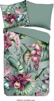 Descanso Bettwäsche mit einer biese und Blumen und Blättern - 155x220 cm  - 100% Bio Baumwolle