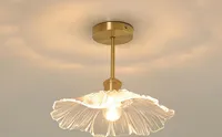 LED Deckenleuchte, kreative Blütenform, E27 Hängeleuchte mit Stange, transparentes Acryl-Lampenschirm, für Flur, Schlafzimmer, Eingang, Küche