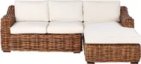 BELIANI Gartensofa Naturfarben Rattan Geflochten mit Kissen Boho Möbel Outdoor Indoor Garten Terrasse Ausstattung Rattansofa Ecksofa Linksseitig
