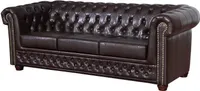Chesterfield 3-Sitzer Sofa in Leder Look