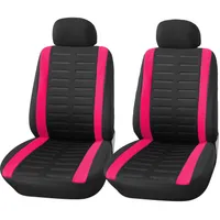 Sitzbezüge Schonbezüge Stoff+PU-Leder Set Rot/Weiß Streifen passt für  Subaru