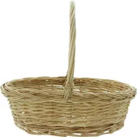 Bügelkorb Naturweiß Weide klein – Geschenkkorb leer