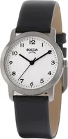 Boccia 3291-01 Damen-Armbanduhr, Titan-Gehäuse, Leder-Armband